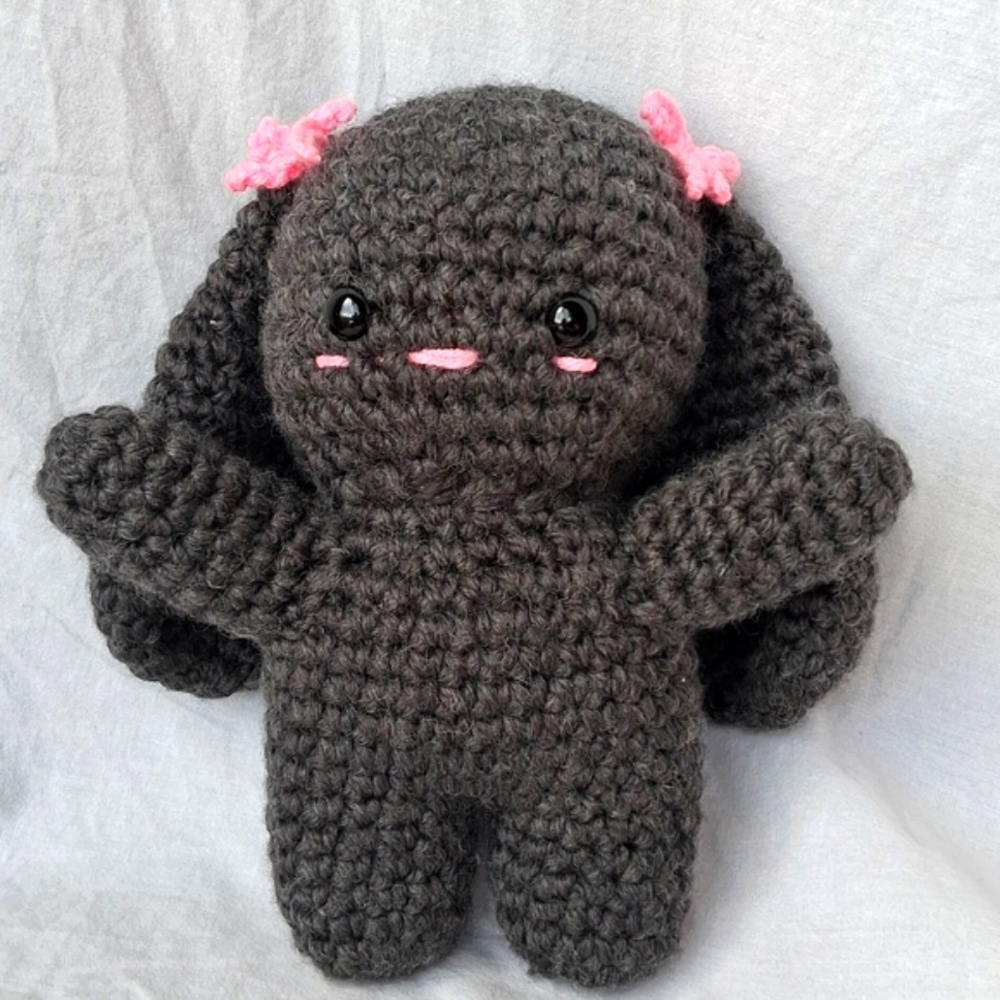 Handmade Gray Crochet Bunny Plush